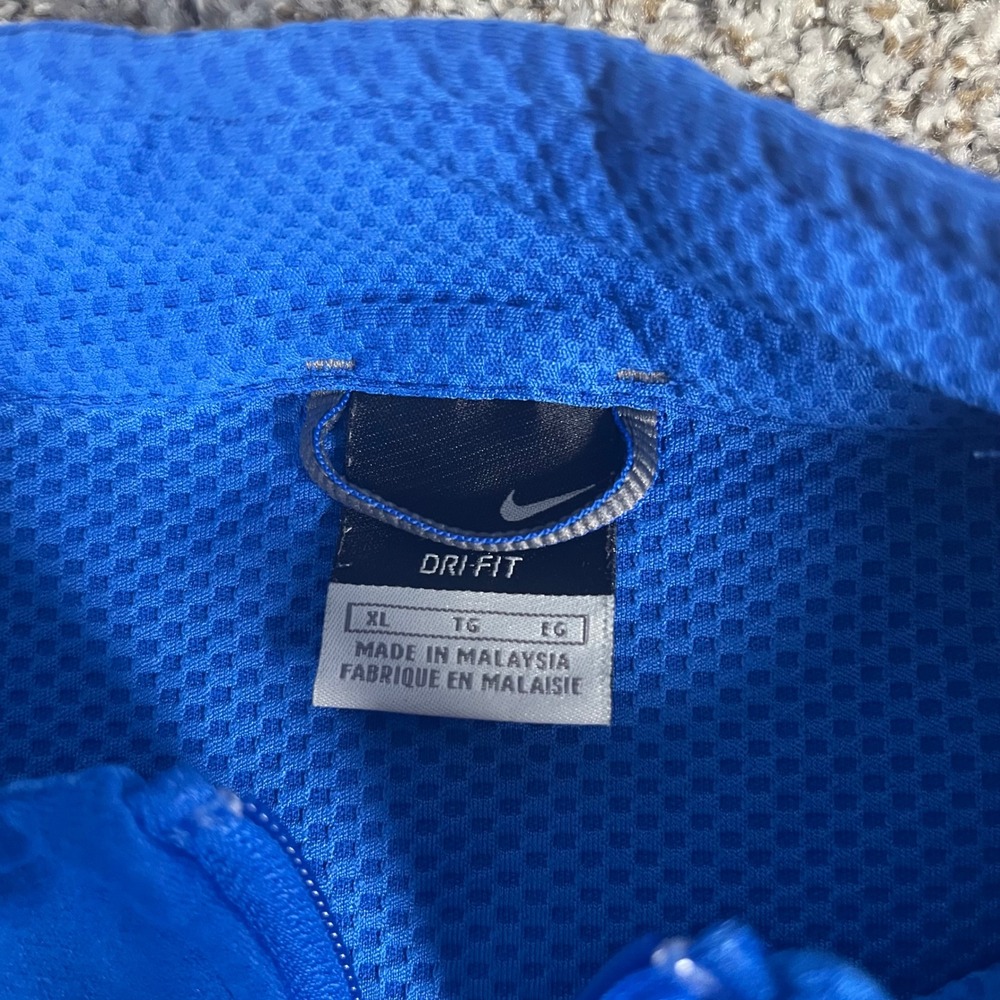 Nike Dri-FIT Quarter Zip Pullover Mens XL Blue Grey Mesh Athletic Golf Shirt - Picture 3 of 8